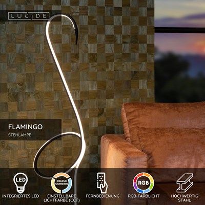 Lucide FLAMINGO - Stehlampe - LED - Rgb - Multifarben